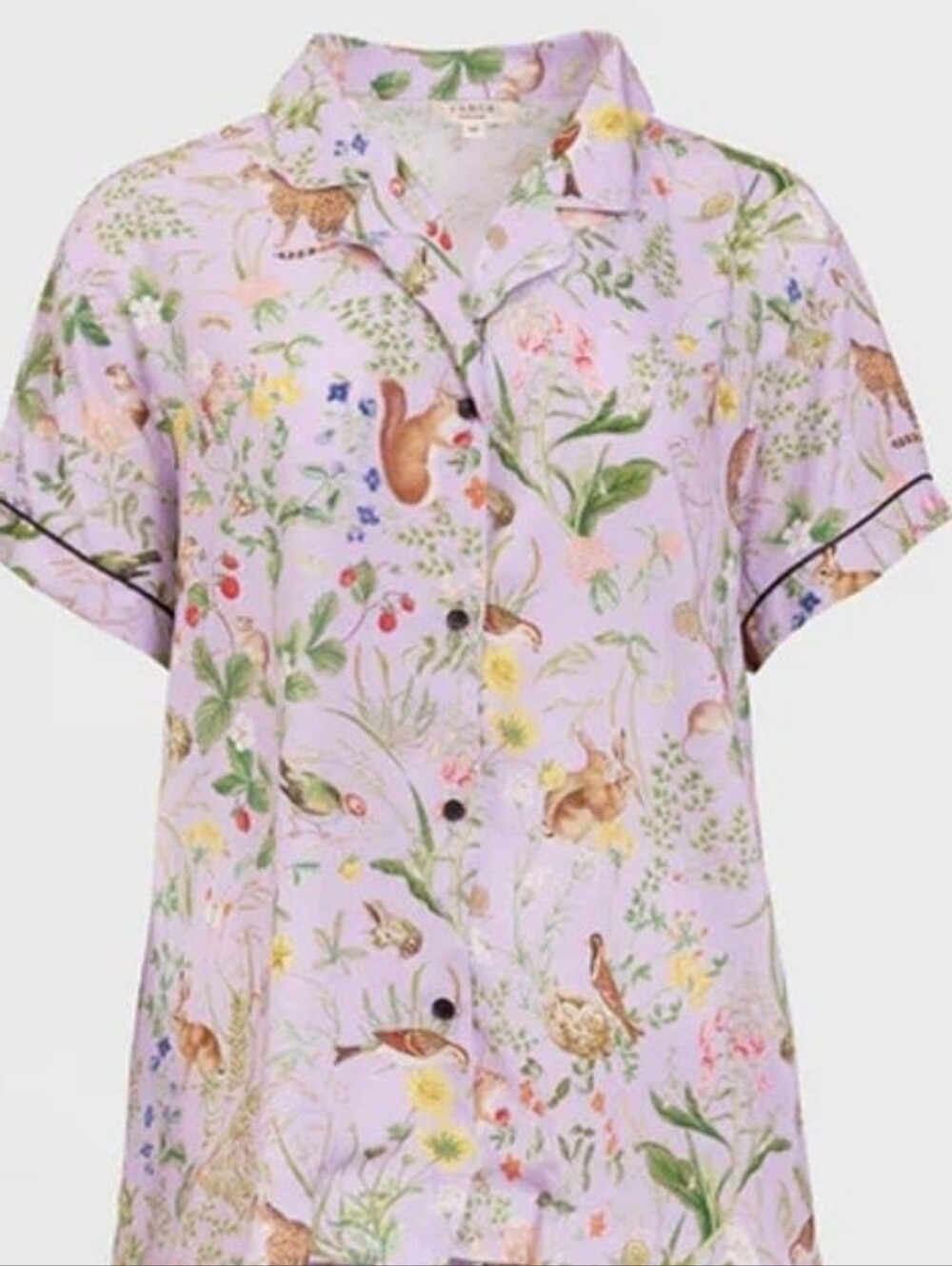 Fable England Meadow Creatures Lilac Pajama Top